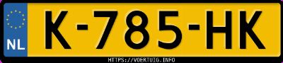 Kenteken afbeelding van K785HK, grijze Volvo S80 V8 Awd Executive