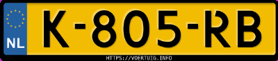 Kenteken afbeelding van K805RB, witte Volvo XC40 T2