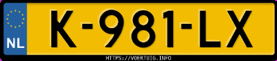 Kenteken afbeelding van K981LX, grijze Volvo XC60