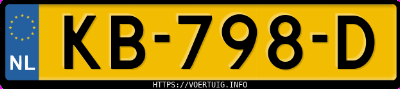 Kenteken afbeelding van KB798D, grijze Volvo V70 D2
