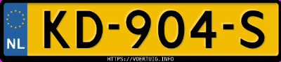Kenteken afbeelding van KD904S, zwarte Volvo V60 D2