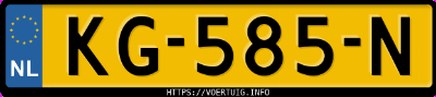 Kenteken afbeelding van KG585N, zwarte Volvo V70 1.6 Drive
