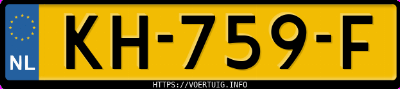 Kenteken afbeelding van KH759F, blauwe Volvo V60 T3