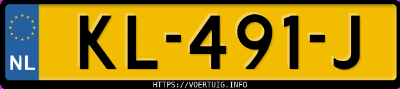 Kenteken afbeelding van KL491J, grijze Volvo V70 D5
