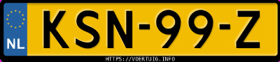 Kenteken afbeelding van KSN99Z, zwarte Volvo XC60 Ii Awd