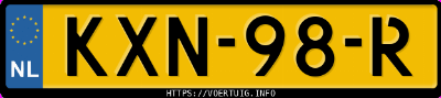 Kenteken afbeelding van KXN98R, blauwe Volvo S60 T8 Twin Engine Awd