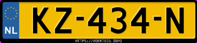 Kenteken afbeelding van KZ434N, zwarte Volvo V40 D2