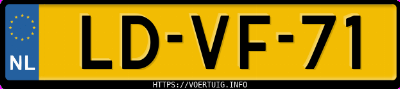 Kenteken afbeelding van LDVF71, groene Volvo 850 2.5 I 20v