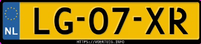 Kenteken afbeelding van LG07XR, grijze Volvo 240 Gl Automatic