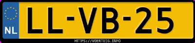 Kenteken afbeelding van LLVB25, grijze Volvo 850 2.5 I