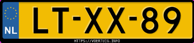 Kenteken afbeelding van LTXX89, paarse Volvo 940 2.3 I.c. Aut.