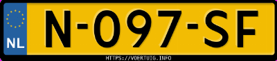 Kenteken afbeelding van N097SF, grijze Volvo V60 B3