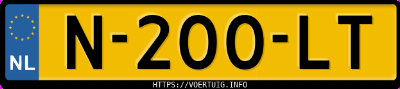 Kenteken afbeelding van N200LT, grijze Volvo V70 T5