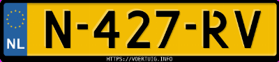 Kenteken afbeelding van N427RV, blauwe Volvo V60 T8 Twin Engine Awd