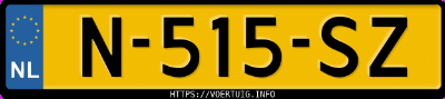 Kenteken afbeelding van N515SZ, grijze Volvo V60 B3