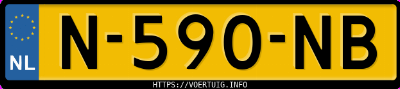 Kenteken afbeelding van N590NB, grijze Volvo XC90 V8 Awd