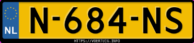Kenteken afbeelding van N684NS, zwarte Volvo V40 D2
