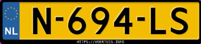Kenteken afbeelding van N694LS, zwarte Volvo V60 B3