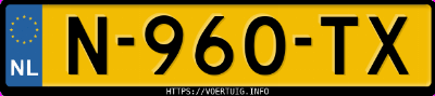 Kenteken afbeelding van N960TX, zwarte Volvo V60 T6 Drive Awd