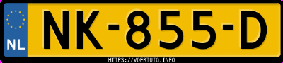 Kenteken afbeelding van NK855D, grijze Volvo V60