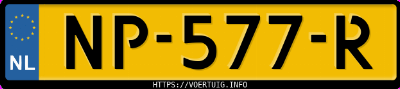 Kenteken afbeelding van NP577R, grijze Volvo V70 2.4