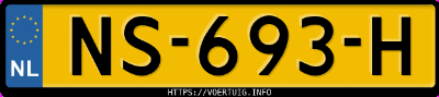 Kenteken afbeelding van NS693H, zwarte Volvo V50 1.6 Drive