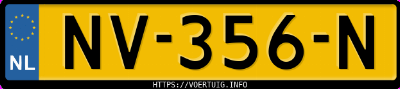 Kenteken afbeelding van NV356N, blauwe Volvo V60 D4 Drive