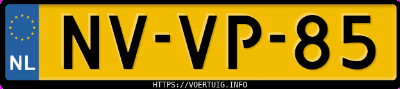 Kenteken afbeelding van NVVP85, paarse Volvo 960 2.5 I 24v Aut.