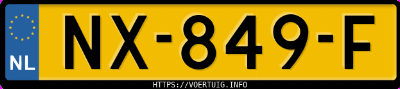 Kenteken afbeelding van NX849F, blauwe Volvo XC60 D3
