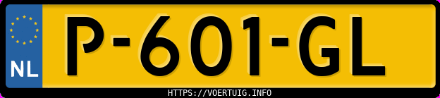 Kenteken afbeelding van P601GL, zwarte Volvo V70 2.5ft