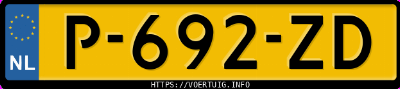 Kenteken afbeelding van P692ZD, zwarte Volvo XC60 T8 Twin Engine Awd