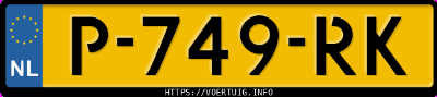 Kenteken afbeelding van P749RK, grijze Volvo V60 B3