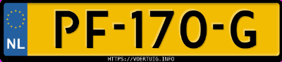 Kenteken afbeelding van PF170G, blauwe Volvo V40 T2