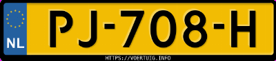 Kenteken afbeelding van PJ708H, blauwe Volvo V40 T3