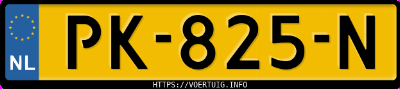 Kenteken afbeelding van PK825N, grijze Volvo V70 2.4