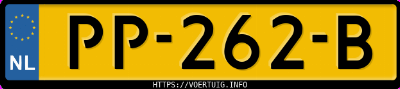 Kenteken afbeelding van PP262B, grijze Volvo XC60 D3