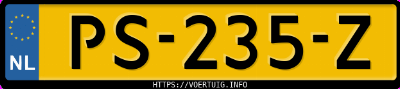Kenteken afbeelding van PS235Z, grijze Volvo S60 T3