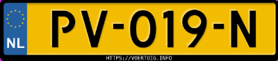 Kenteken afbeelding van PV019N, blauwe Volvo V90 T5