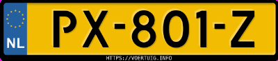 Kenteken afbeelding van PX801Z, grijze Volvo XC90 V8 Awd