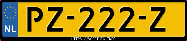 Kenteken afbeelding van PZ222Z, grijze Volvo V70 D5