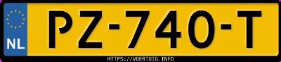 Kenteken afbeelding van PZ740T, blauwe Volvo XC90