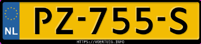 Kenteken afbeelding van PZ755S, bruine Volvo XC60 T5 Drive Awd