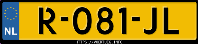 Kenteken afbeelding van R081JL, blauwe Volvo XC70 Awd