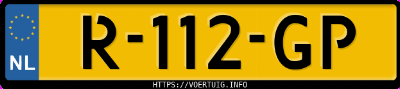 Kenteken afbeelding van R112GP, grijze Volvo V40 T3