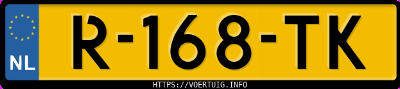 Kenteken afbeelding van R168TK, grijze Volvo V90 D4 Drive
