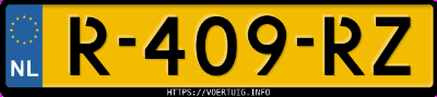Kenteken afbeelding van R409RZ, grijze Volvo V60 B4