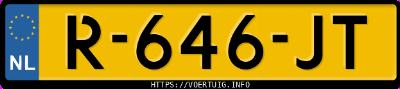 Kenteken afbeelding van R646JT, zwarte Volvo V60 T6 Twin Engine Recharge Awd