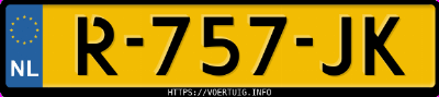 Kenteken afbeelding van R757JK, grijze Volvo V90 B4