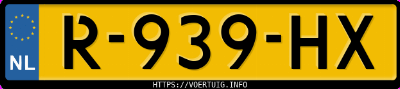 Kenteken afbeelding van R939HX, zwarte Volvo V90 T8 Twin Engine Awd