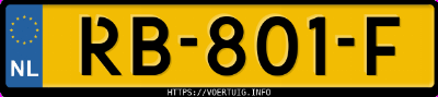 Kenteken afbeelding van RB801F, zwarte Volvo V40 T4